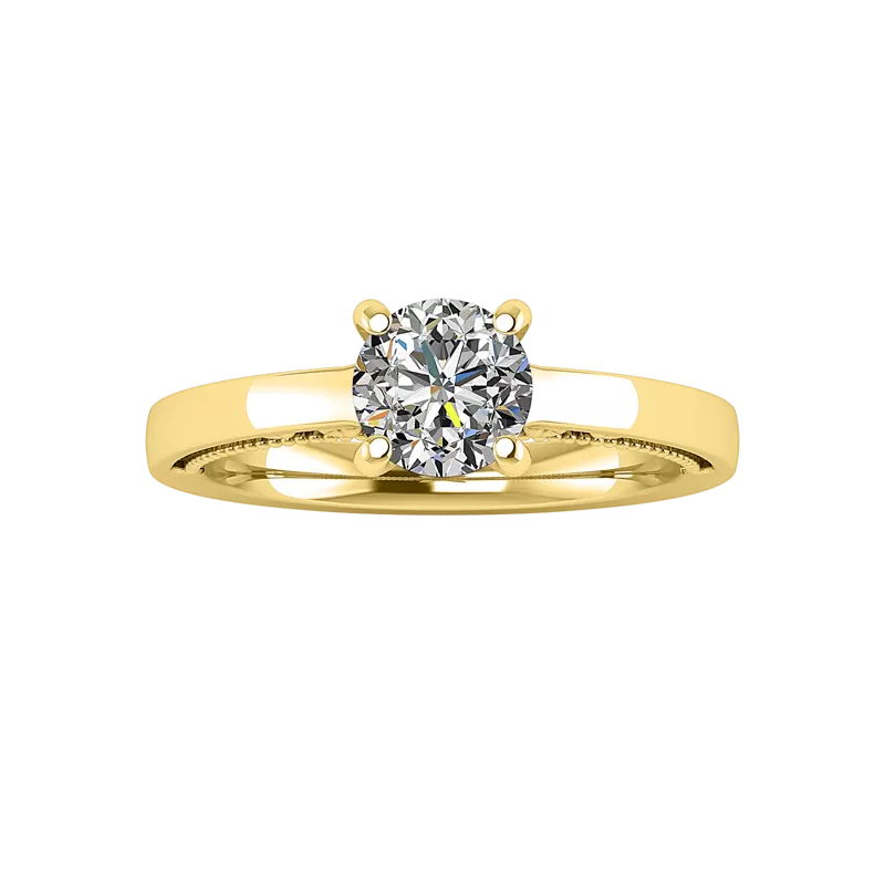14K Yellow Gold Melanie Filigree Solitaire Engagement Ring