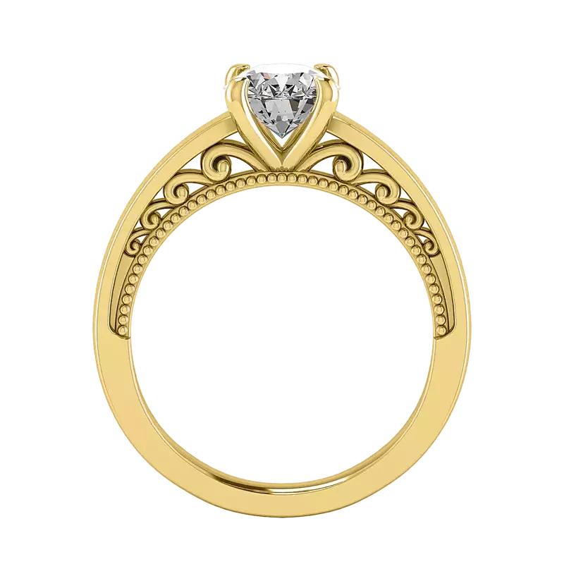 14K Yellow Gold Melanie Filigree Solitaire Engagement Ring