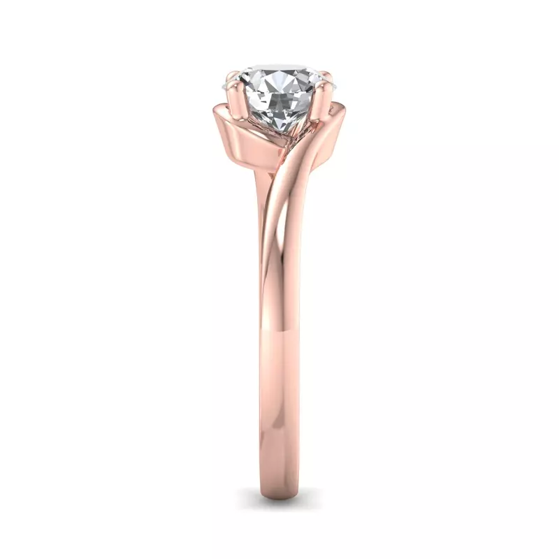 14K Rose Gold Evelyn Bypass Solitaire Engagement Ring