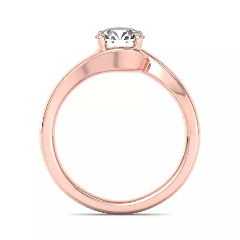 14K Rose Gold Evelyn Bypass Solitaire Engagement Ring