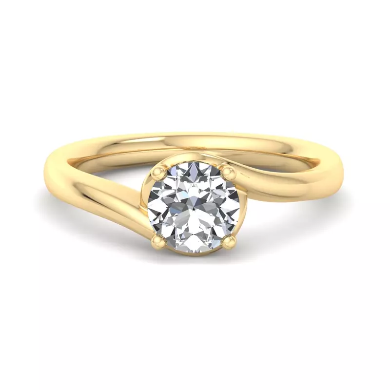 14K Yellow Gold Evelyn Bypass Solitaire Engagement Ring