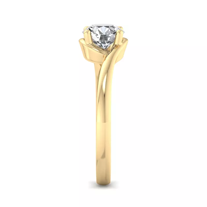 14K Yellow Gold Evelyn Bypass Solitaire Engagement Ring