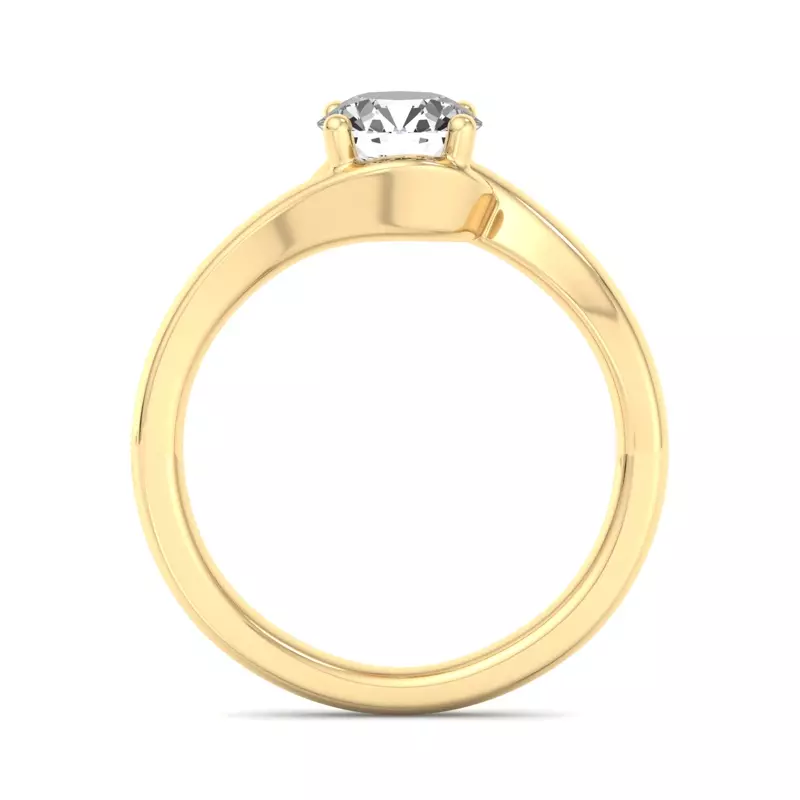 14K Yellow Gold Evelyn Bypass Solitaire Engagement Ring