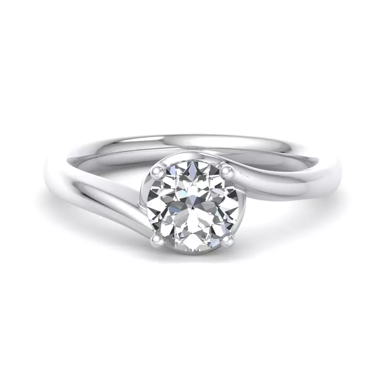 Platinum Evelyn Bypass Solitaire Engagement Ring
