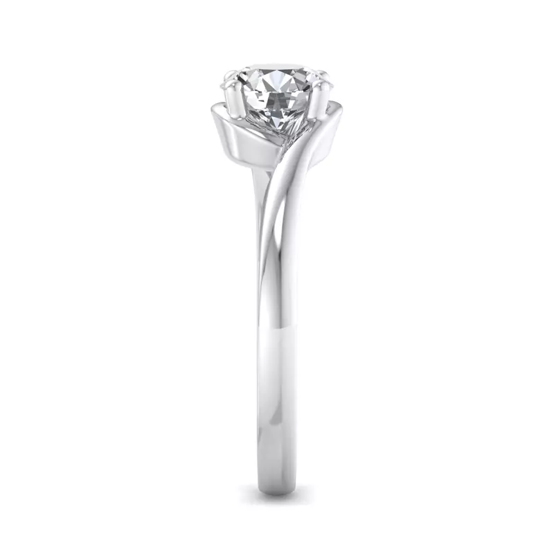 Platinum Evelyn Bypass Solitaire Engagement Ring