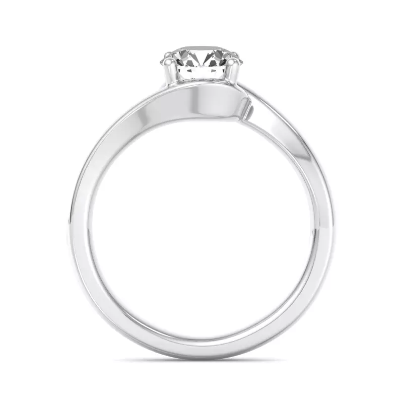 Platinum Evelyn Bypass Solitaire Engagement Ring