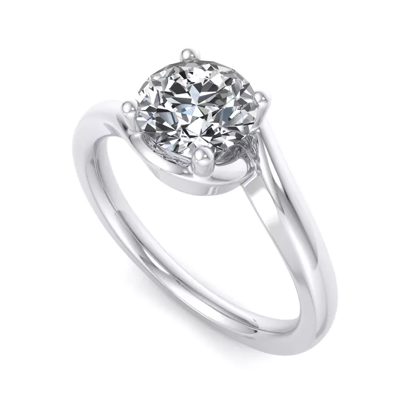 Platinum Evelyn Bypass Solitaire Engagement Ring