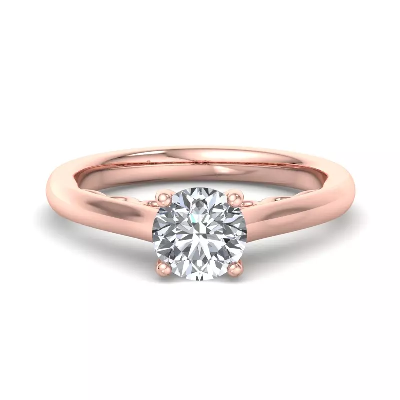 14K Rose Gold Hadley Filigree Solitaire Engagement Ring