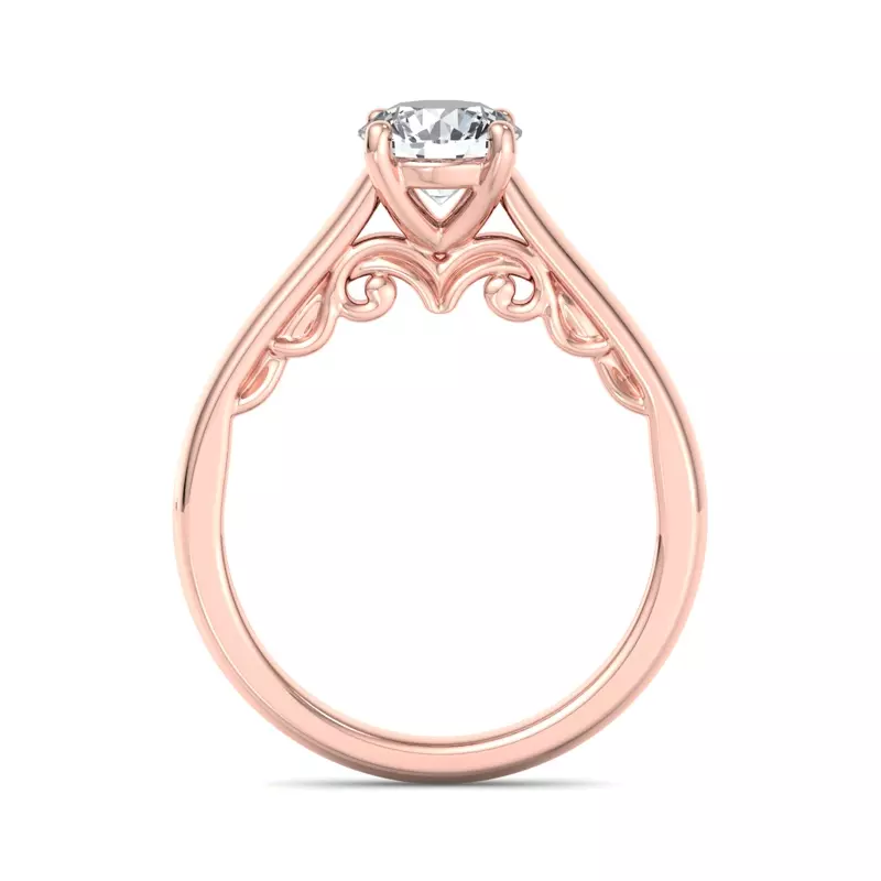 14K Rose Gold Hadley Filigree Solitaire Engagement Ring