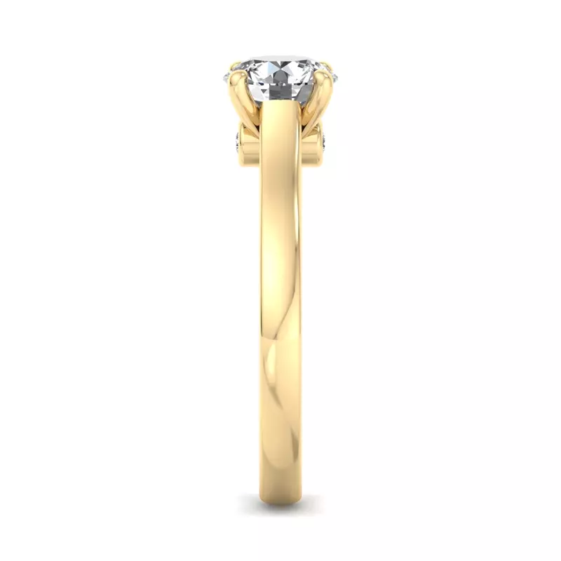 18K Yellow Gold Rose Solitaire Engagement Ring