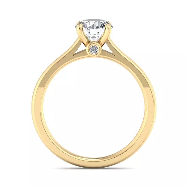 18K Yellow Gold Rose Solitaire Engagement Ring