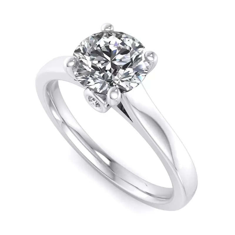 Platinum Rose Solitaire Engagement Ring