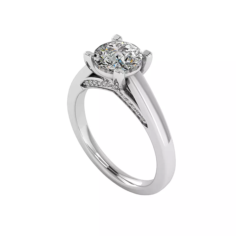 14K White Gold Eliza Solitaire Engagement Ring