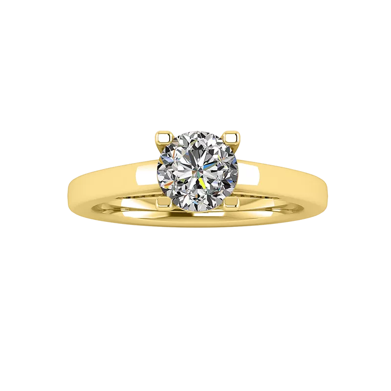 Ingrid Double Row Pavé Engagement Ring - 14K Yellow Gold