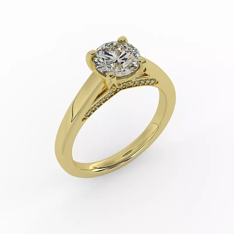 18K Yellow Gold Eliza Solitaire Engagement Ring