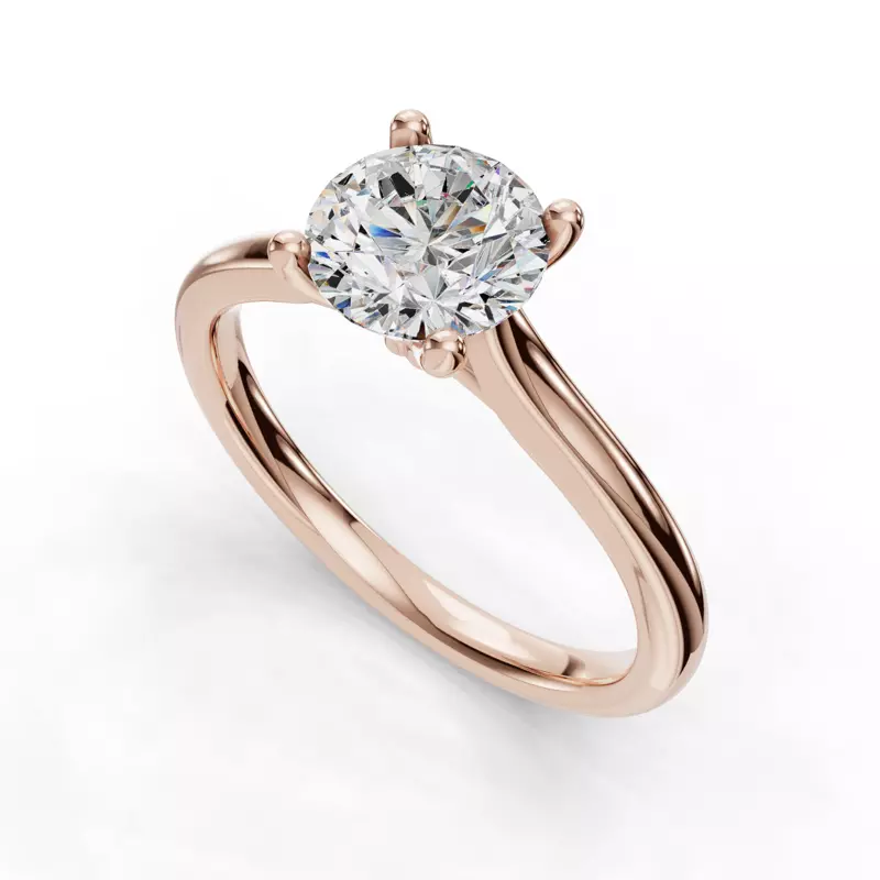 14K Rose Gold Adalynn Cathedral Solitaire Engagement Ring