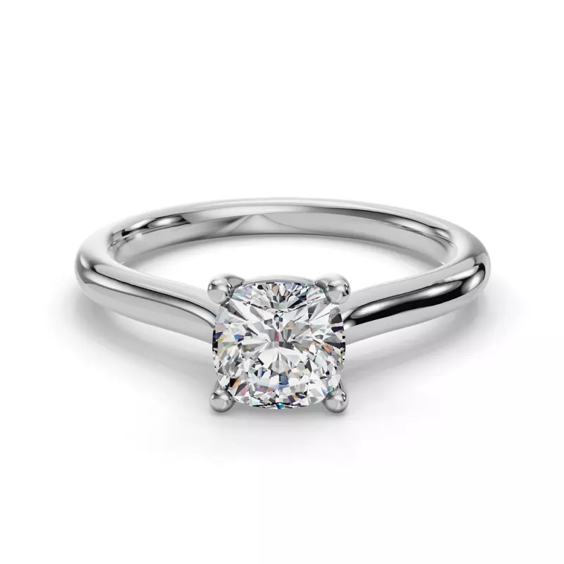 14K White Gold Adalynn Cathedral Solitaire Engagement Ring
