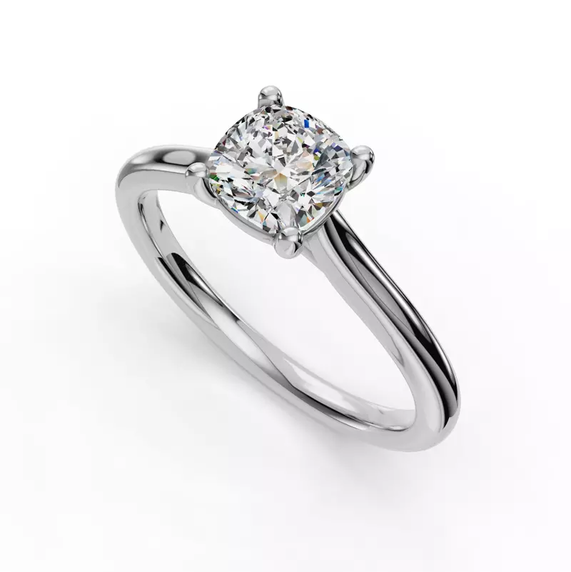 14K White Gold Adalynn Cathedral Solitaire Engagement Ring
