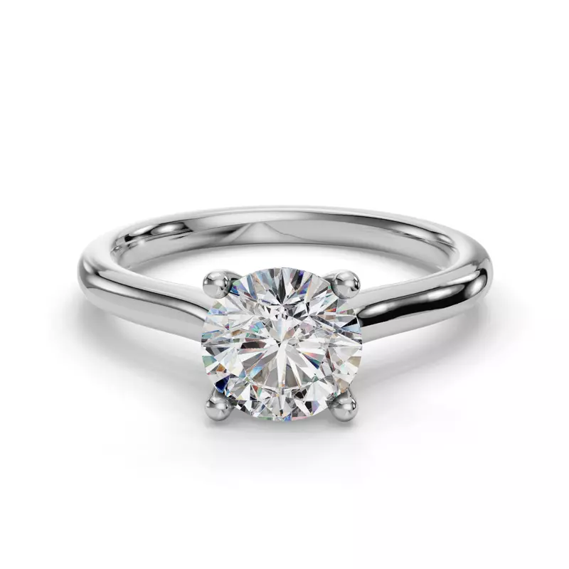 14K White Gold Adalynn Cathedral Solitaire Engagement Ring