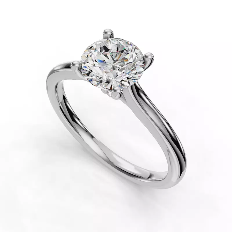 14K White Gold Adalynn Cathedral Solitaire Engagement Ring