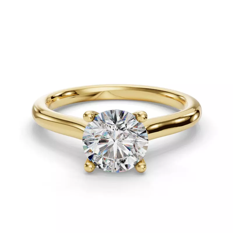 14K Yellow Gold Adalynn Cathedral Solitaire Engagement Ring