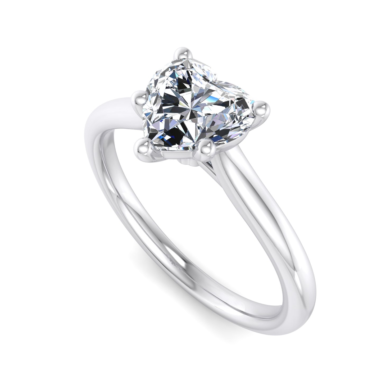 18K White Gold Adalynn Cathedral Solitaire Engagement Ring