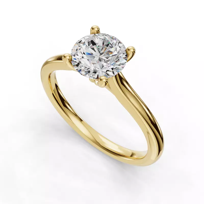 18K Yellow Gold Adalynn Cathedral Solitaire Engagement Ring