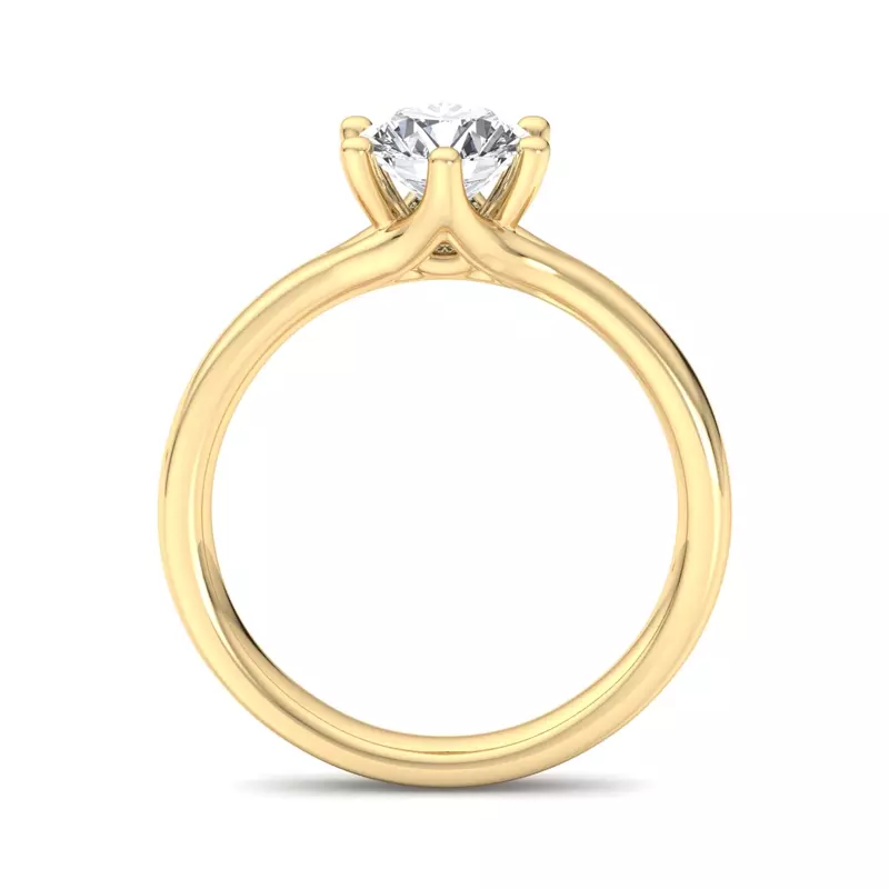 14K Yellow Gold Kaylee 6 Prong Tapered Engagement Ring