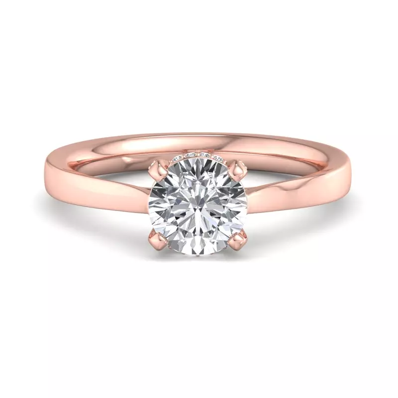 14K Rose Gold Lyla Hidden Halo Engagement Ring