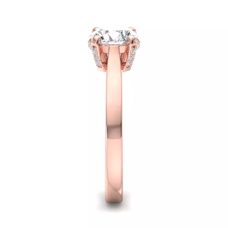 14K Rose Gold Lyla Hidden Halo Engagement Ring