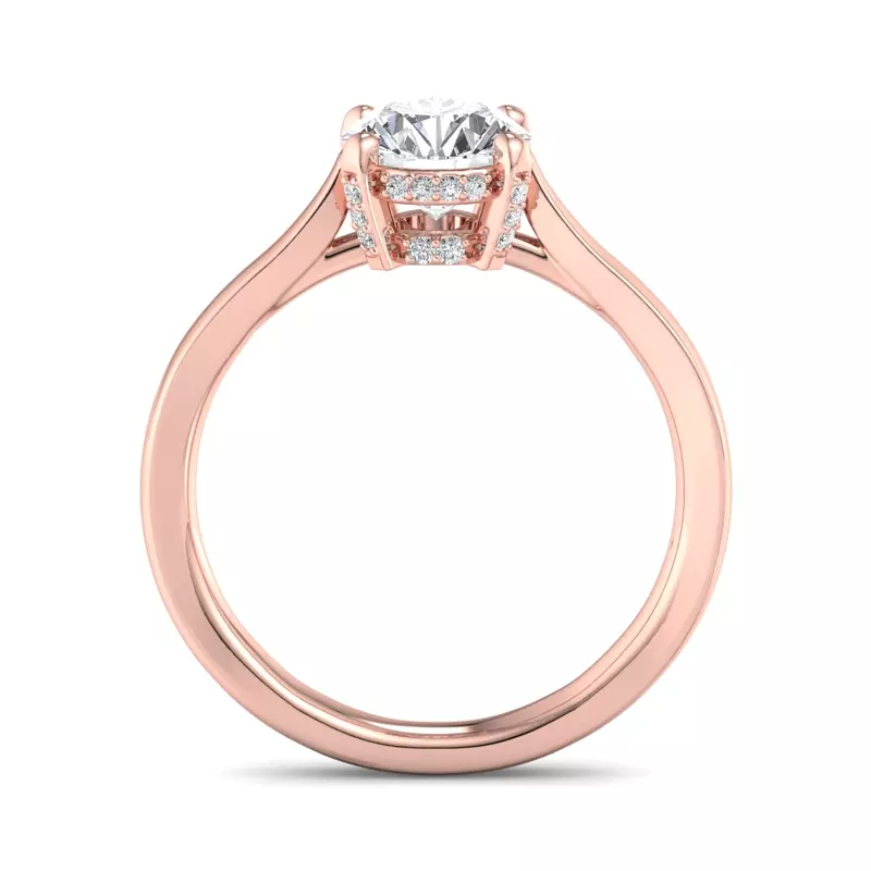 14K Rose Gold Lyla Hidden Halo Engagement Ring