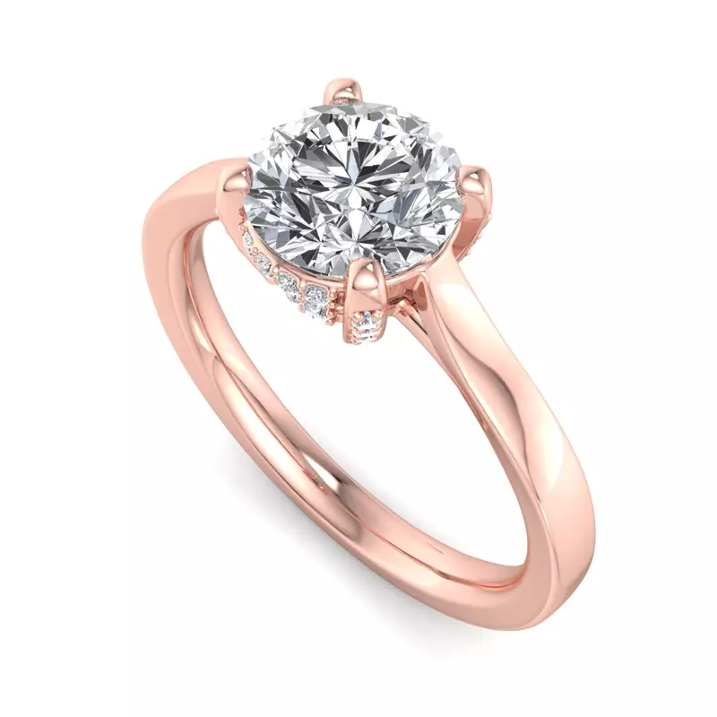 14K Rose Gold Lyla Hidden Halo Engagement Ring
