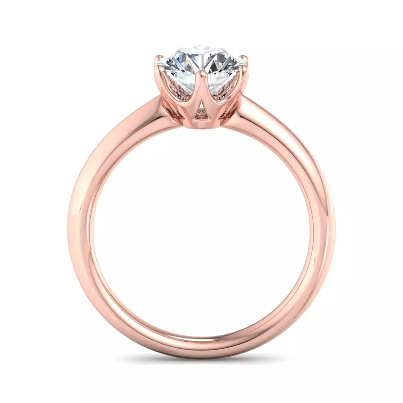 14K Rose Gold Olivia Knife Edge 6 Prong  Solitaire