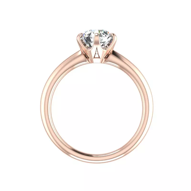 14K Rose Gold Olivia Knife Edge 6 Prong  Solitaire