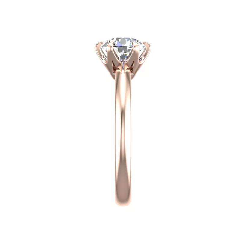 14K Rose Gold Olivia Knife Edge 6 Prong  Solitaire