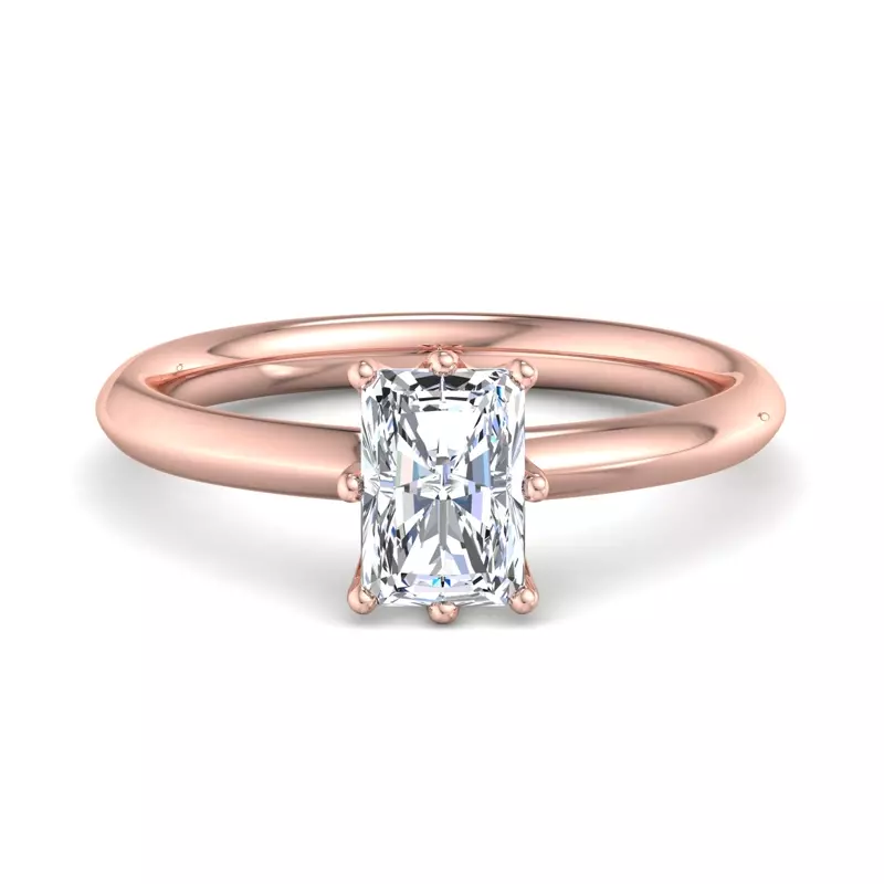 14K Rose Gold Olivia Knife Edge 6 Prong  Solitaire Engagement Ring