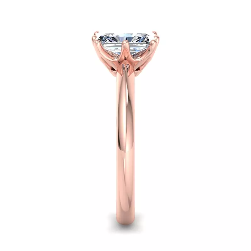 14K Rose Gold Olivia Knife Edge 6 Prong  Solitaire Engagement Ring