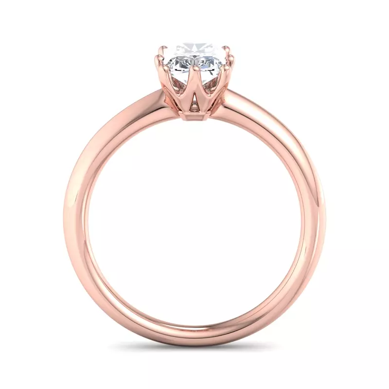 14K Rose Gold Olivia Knife Edge 6 Prong  Solitaire Engagement Ring