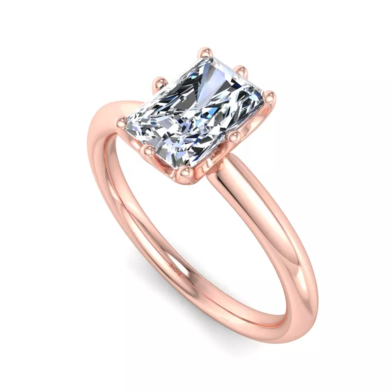 14K Rose Gold Olivia Knife Edge 6 Prong  Solitaire Engagement Ring