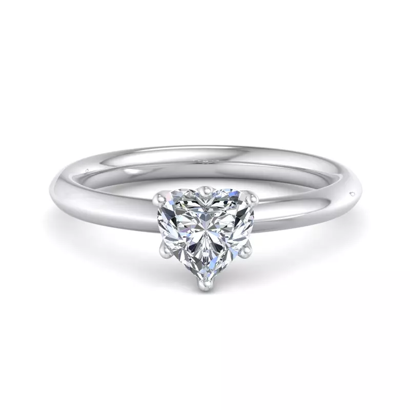 14K White Gold Olivia Knife Edge 6 Prong  Solitaire Engagement Ring