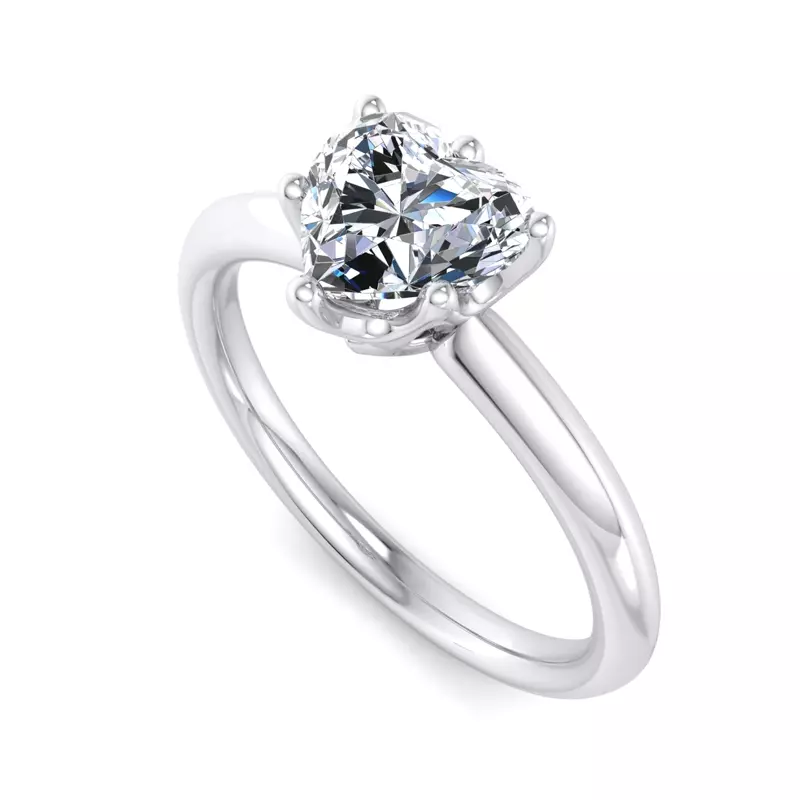 14K White Gold Olivia Knife Edge 6 Prong  Solitaire Engagement Ring