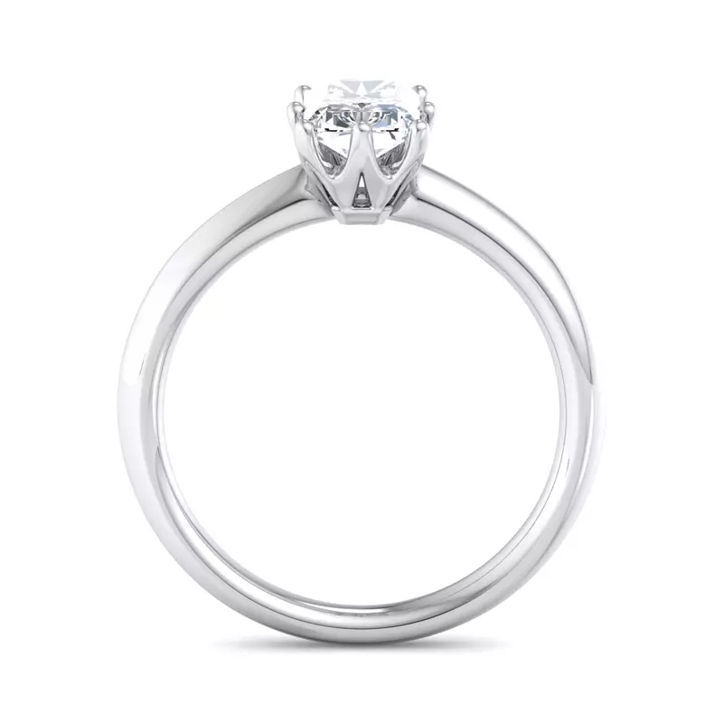 14K White Gold Olivia Knife Edge 6 Prong  Solitaire Engagement Ring