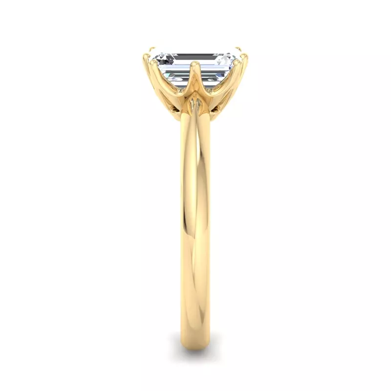 14K Yellow Gold Olivia Knife Edge 6 Prong  Solitaire Engagement Ring