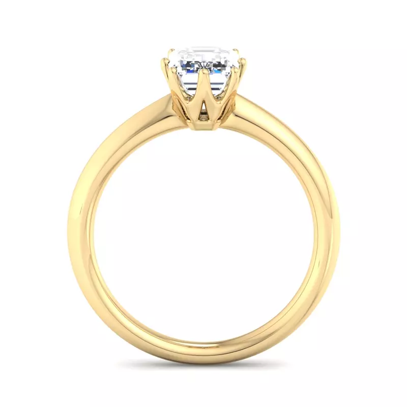 14K Yellow Gold Olivia Knife Edge 6 Prong  Solitaire Engagement Ring