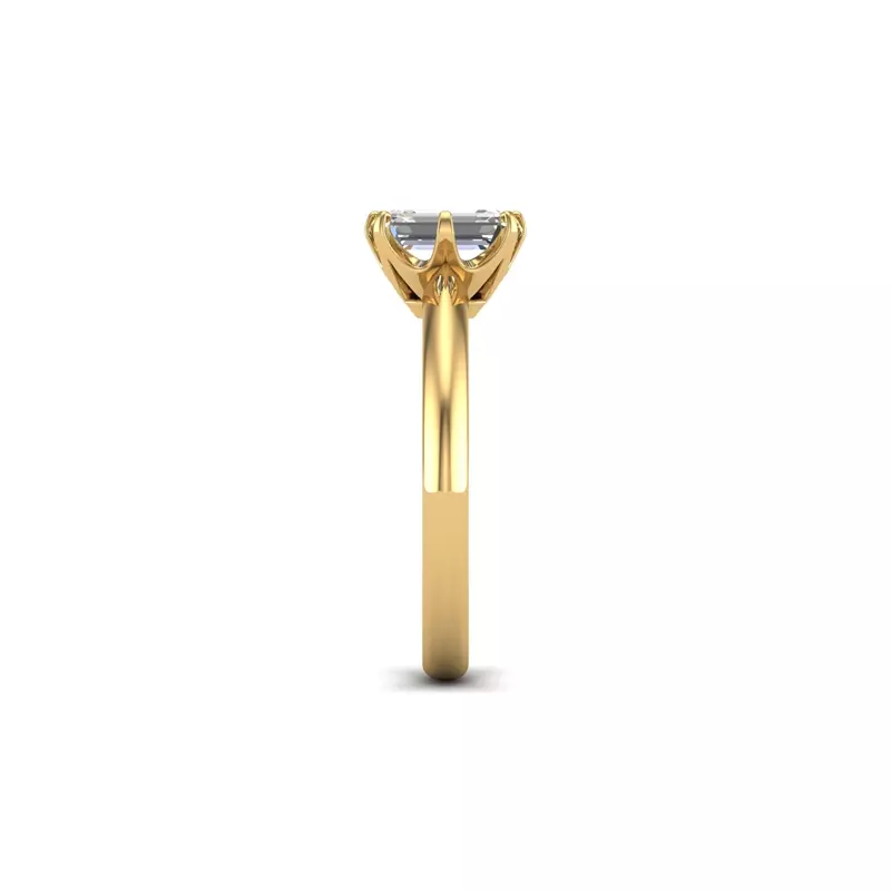 14K Yellow Gold Olivia Knife Edge 6 Prong  Solitaire Engagement Ring