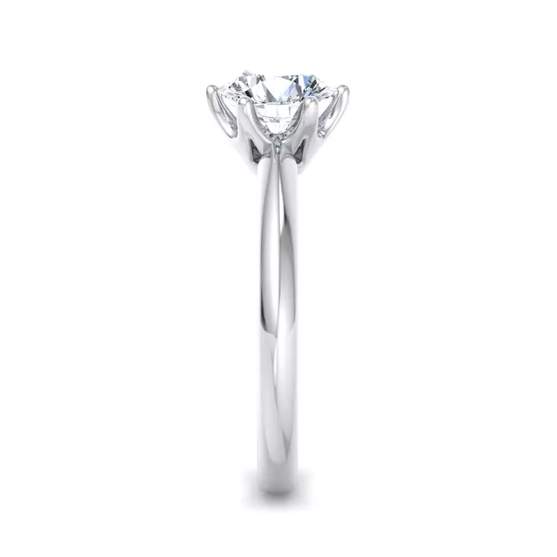 18K White Gold Olivia Knife Edge 6 Prong  Solitaire