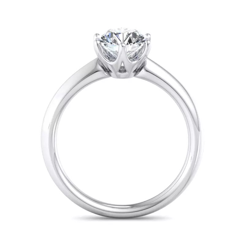 18K White Gold Olivia Knife Edge 6 Prong  Solitaire