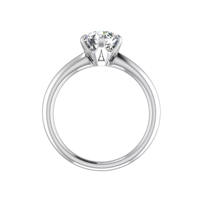 18K White Gold Olivia Knife Edge 6 Prong  Solitaire