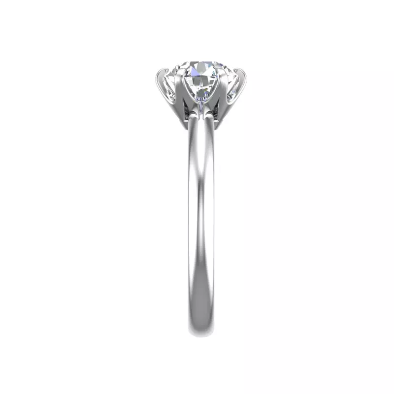 18K White Gold Olivia Knife Edge 6 Prong  Solitaire