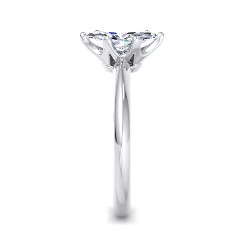 18K White Gold Olivia Knife Edge 6 Prong  Solitaire Engagement Ring